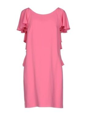 Dondup Pink Ruffle-Trim Mini Dress